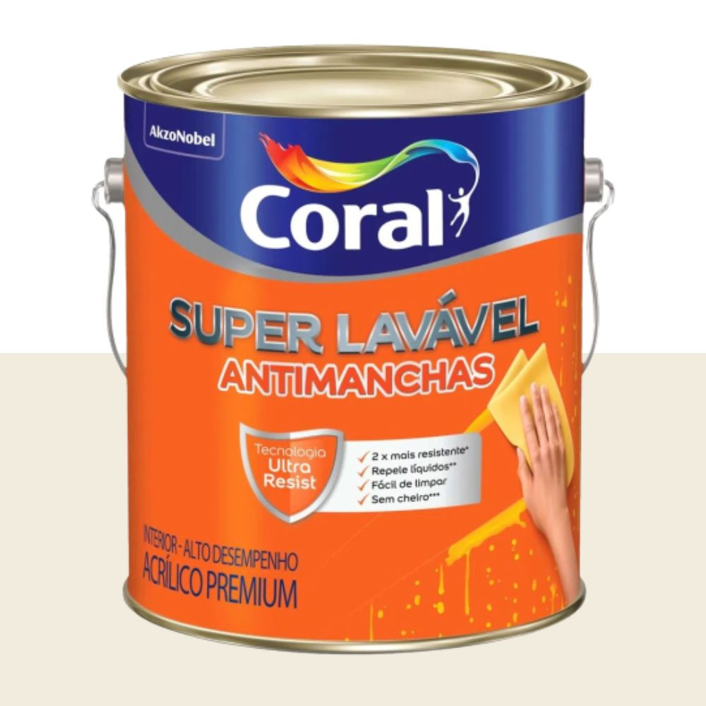 Tinta Super Lavável Branca 3.6L Coral