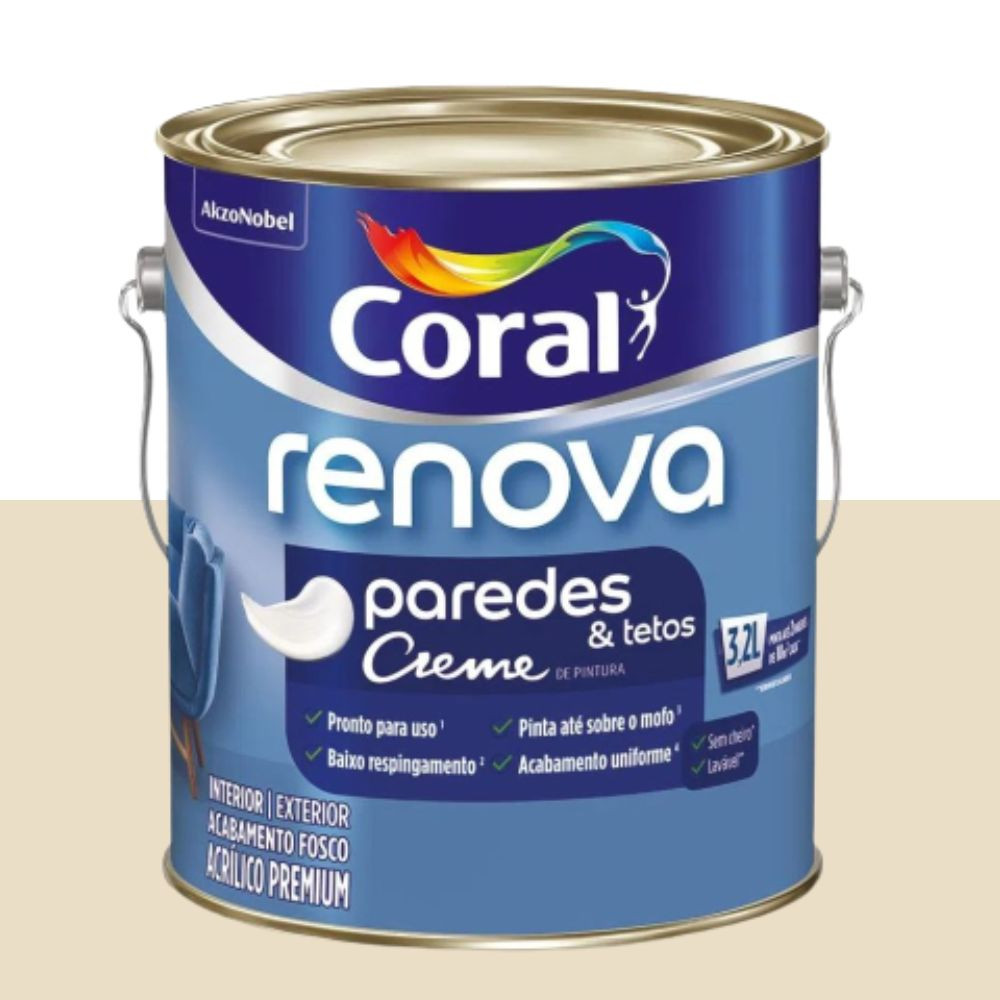 Tinta Renova Paredes & Tetos Palha 3.2L Coral