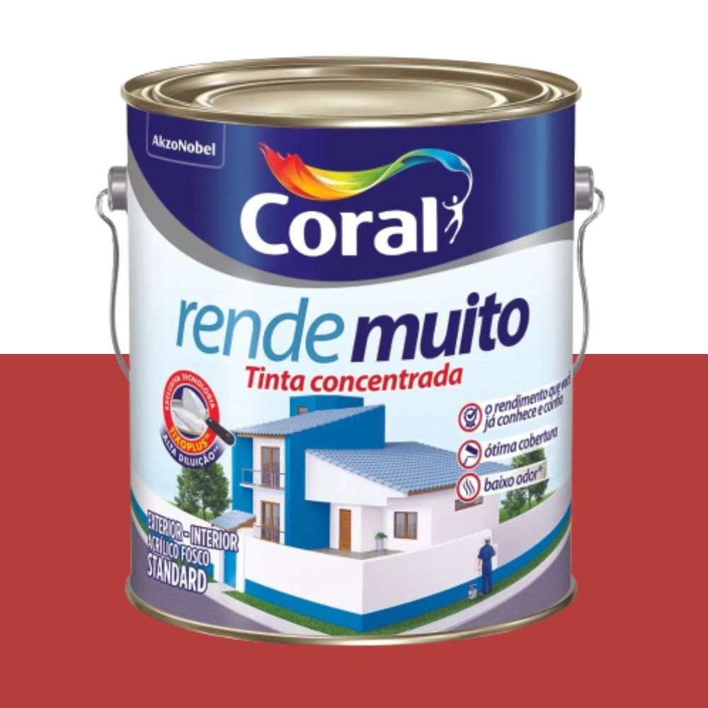 Tinta rende muito vermelho cardinal 3.6L Coral