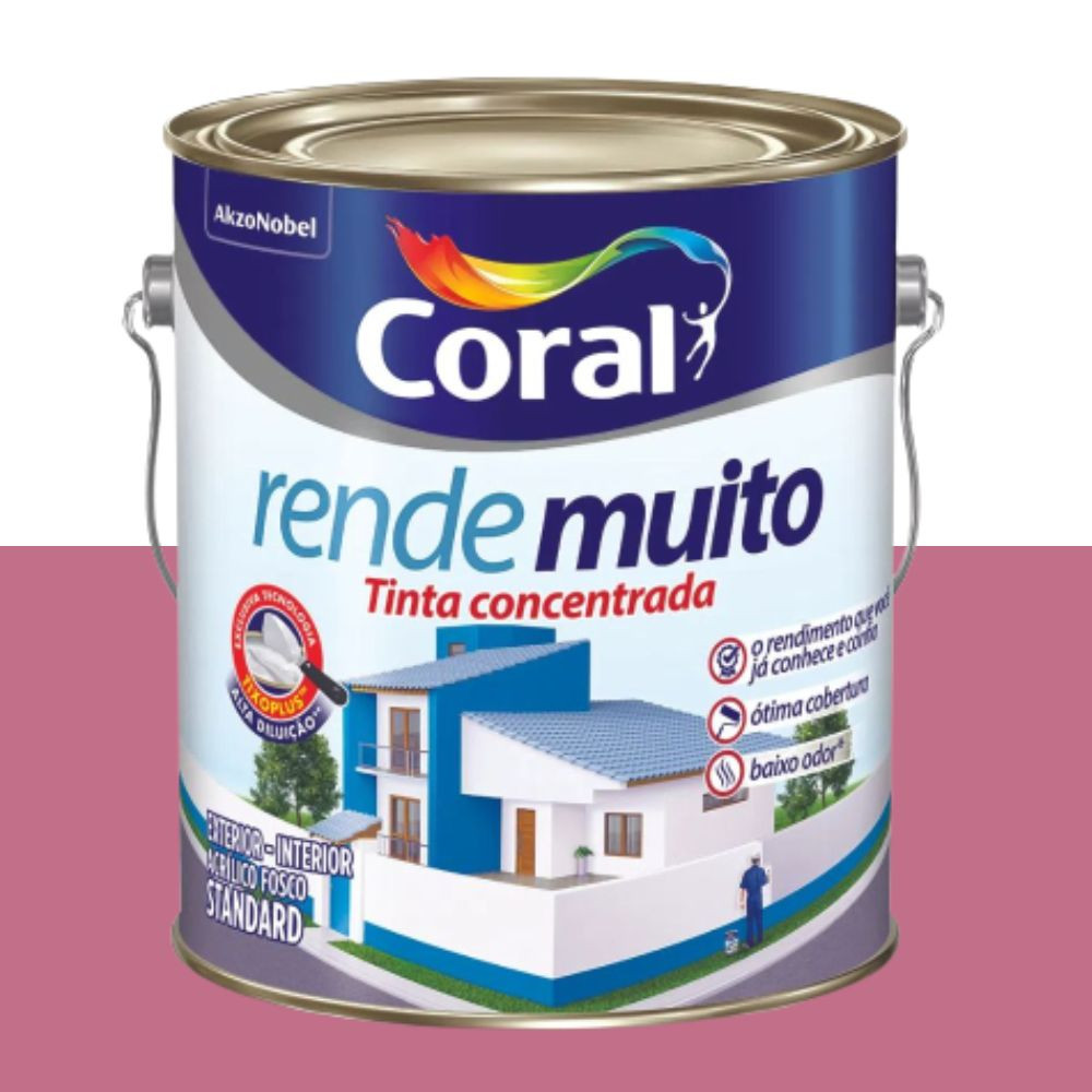 Tinta rende muito rosa açaí 3.6L Coral