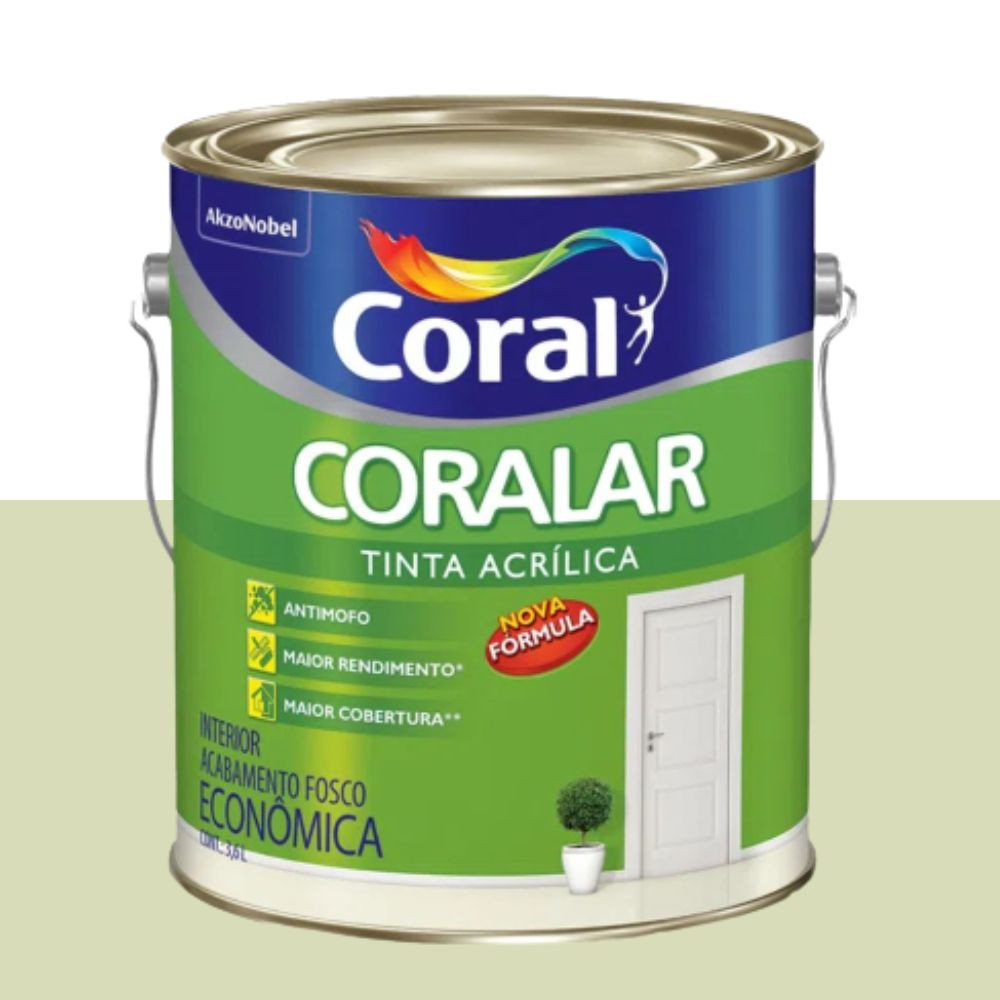 Tinta Coralar Acrílico Verde Vale 3.6L Coral