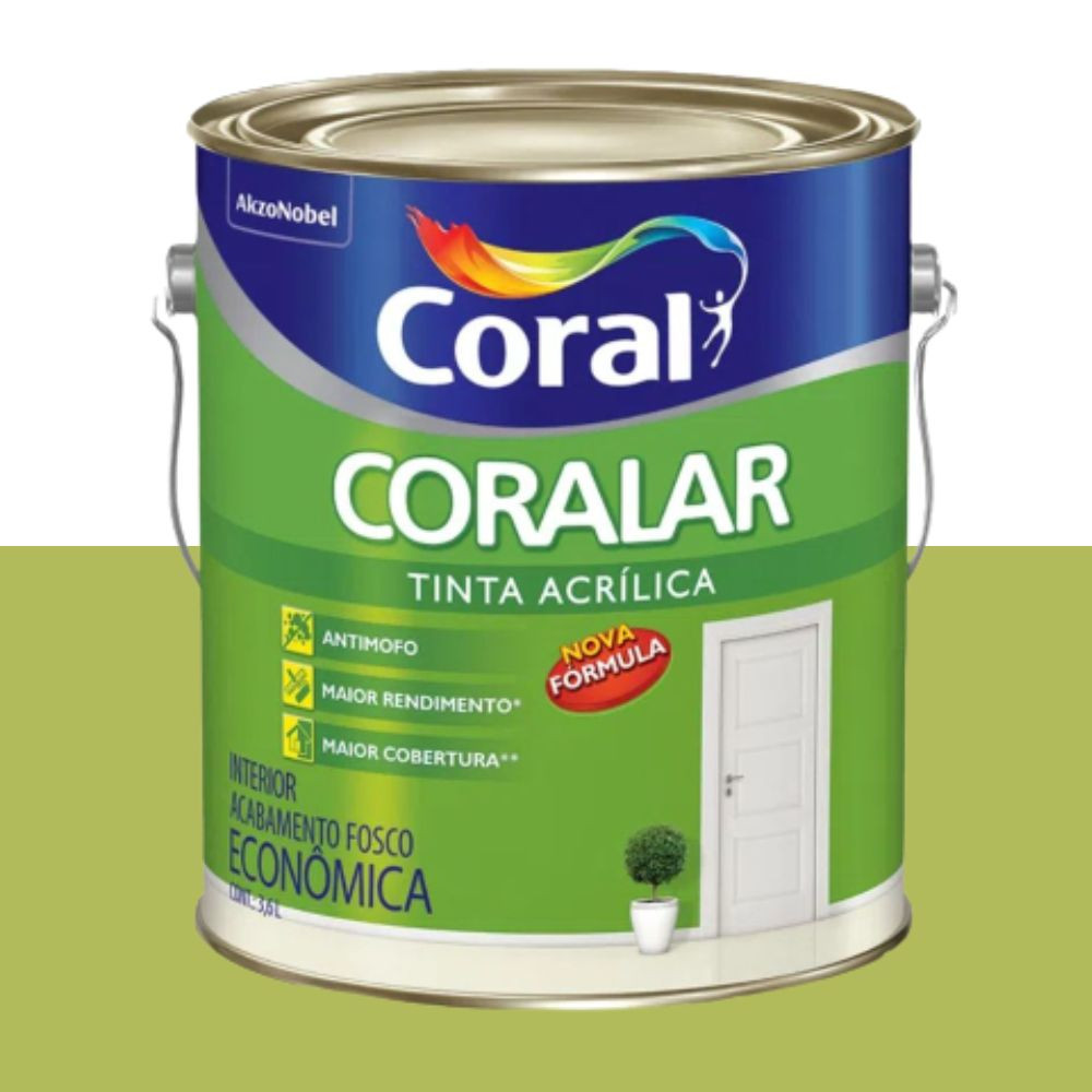 Tinta coralar acrílica verde limão 3.6L Coral