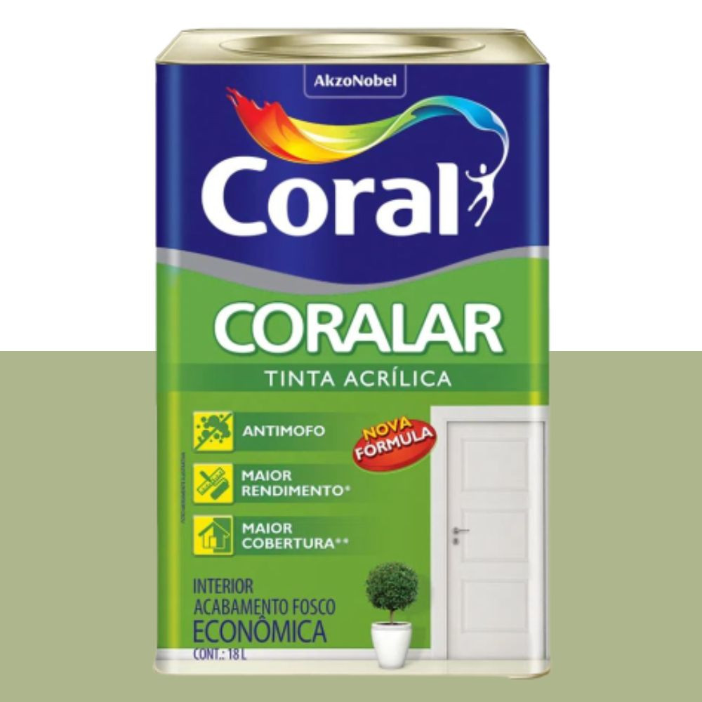 Tinta coralar acrílica verde kiwi 18L Coral