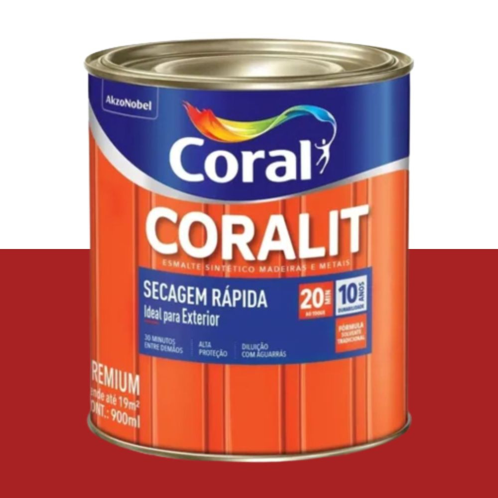 Esmalte Coralit Secagem Rápida Vermelho 900ml Coral