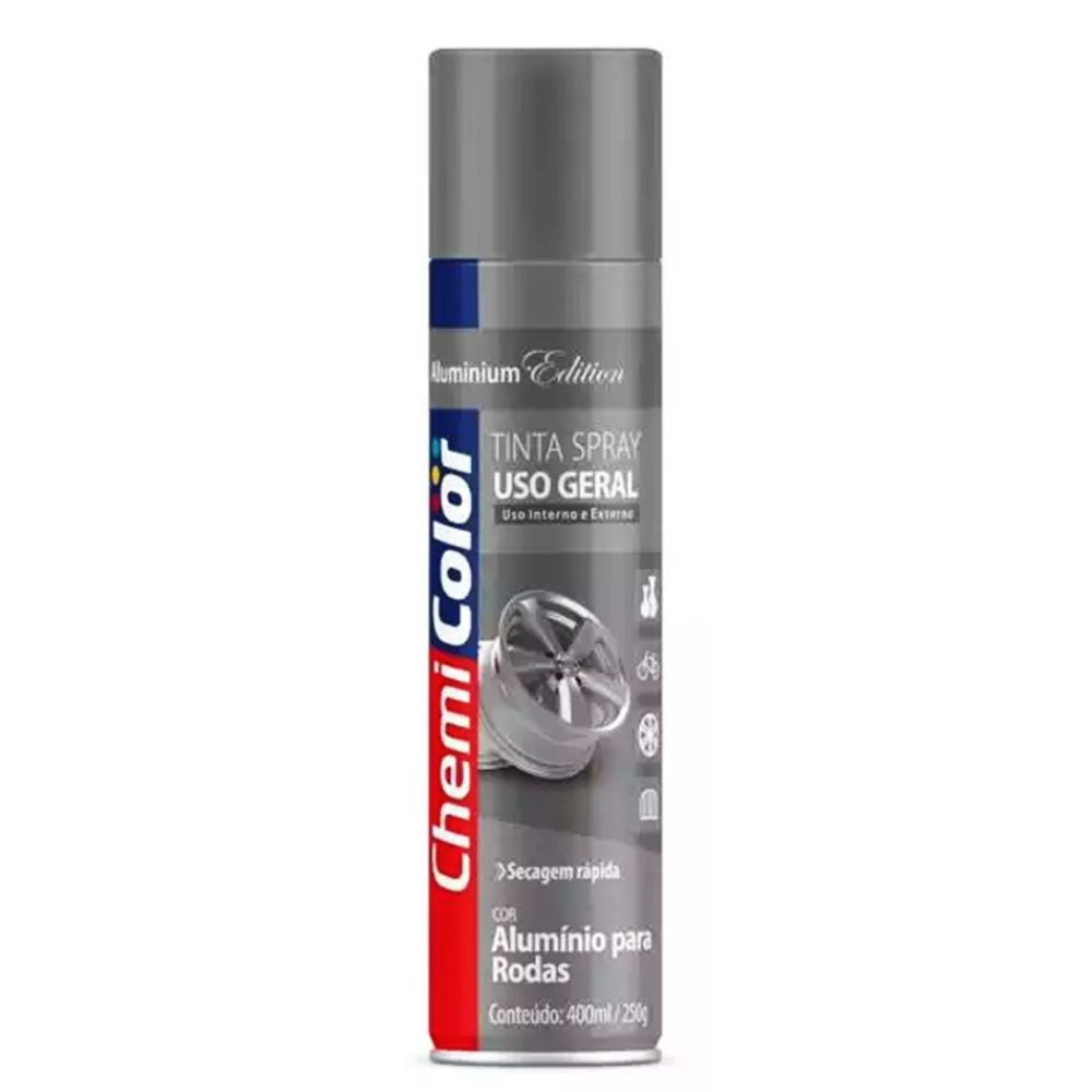 Tinta Spray para Uso Geral Alumínio para Rodas 400ml ChemiColor