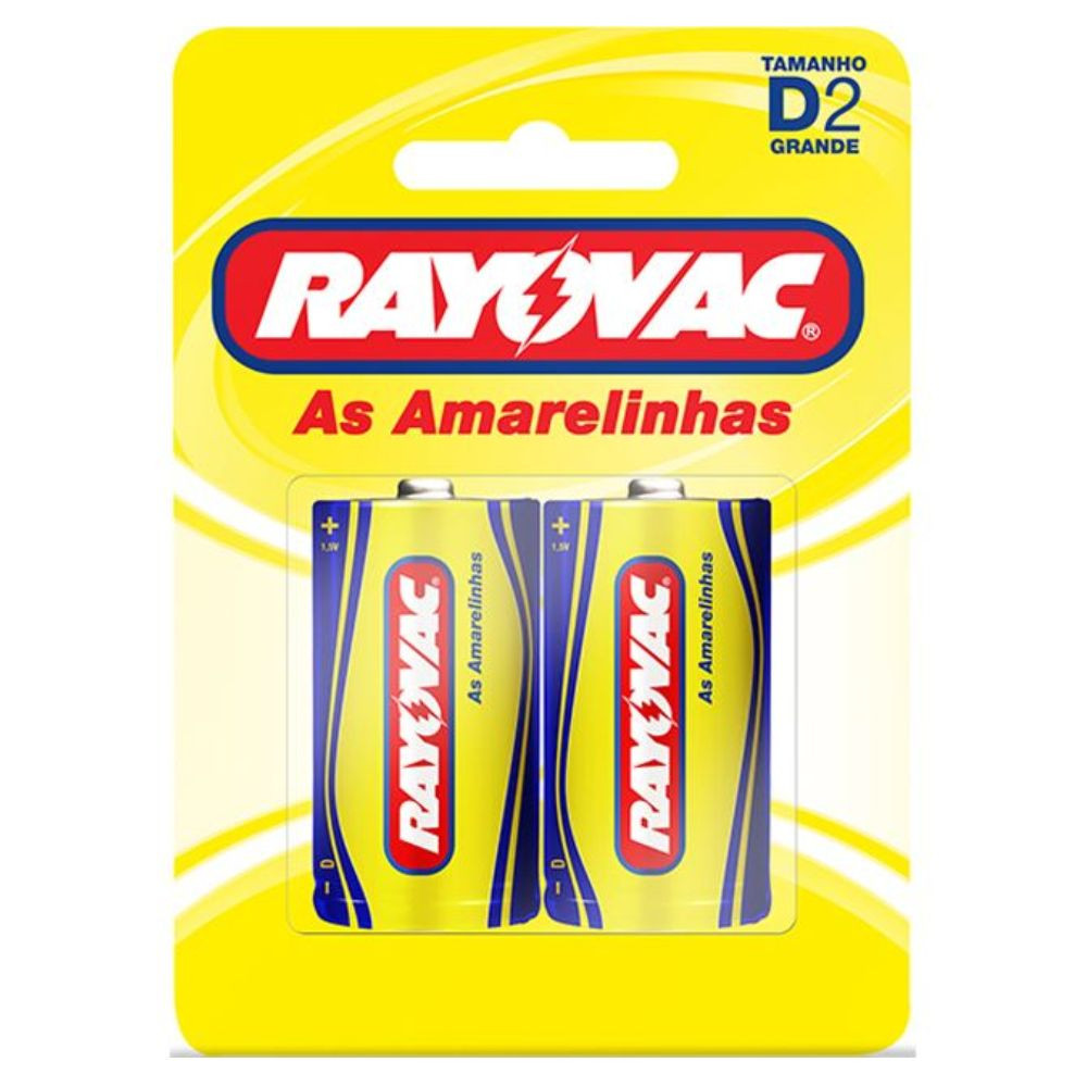 Pilha Zinco Tamanho D Cartela com 2 und Rayovac