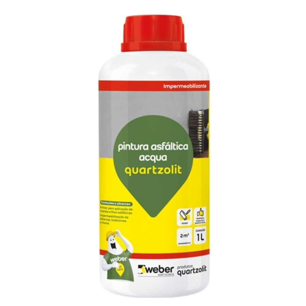 Pintura Asfáltica Acqua 1L Quartzolit