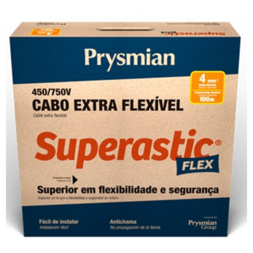 Cabo Flexível Supastic 4MM 100M Vermelho Prysmian