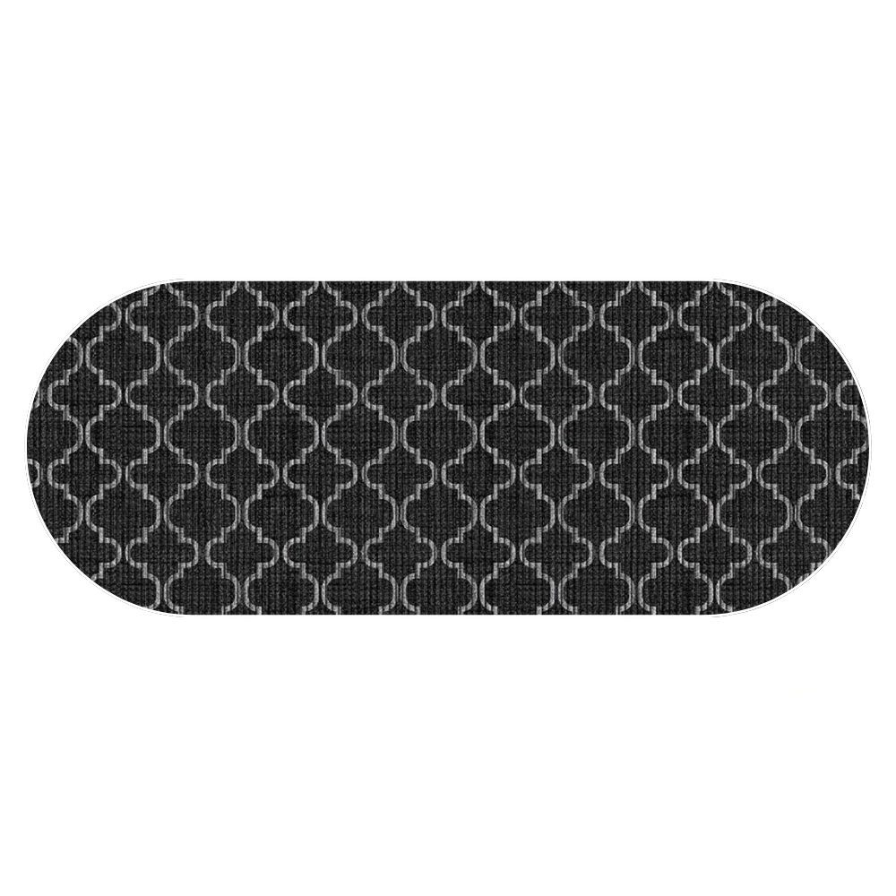  Tapete Antiderrapante Tropical Árabe Preto 43cm x 130cm Kapazi