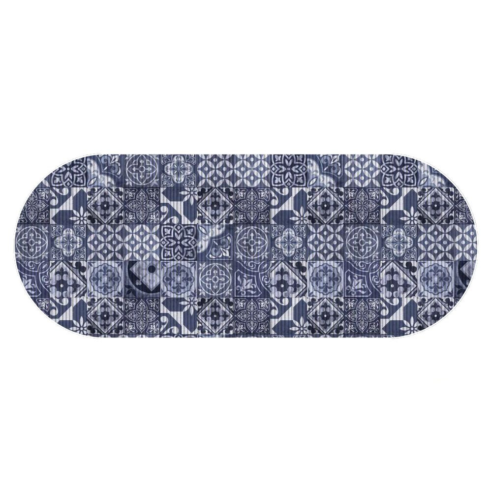 Tapete Antiderrapante Tropical Azulejo Azul 41x1.28cm Kapazi