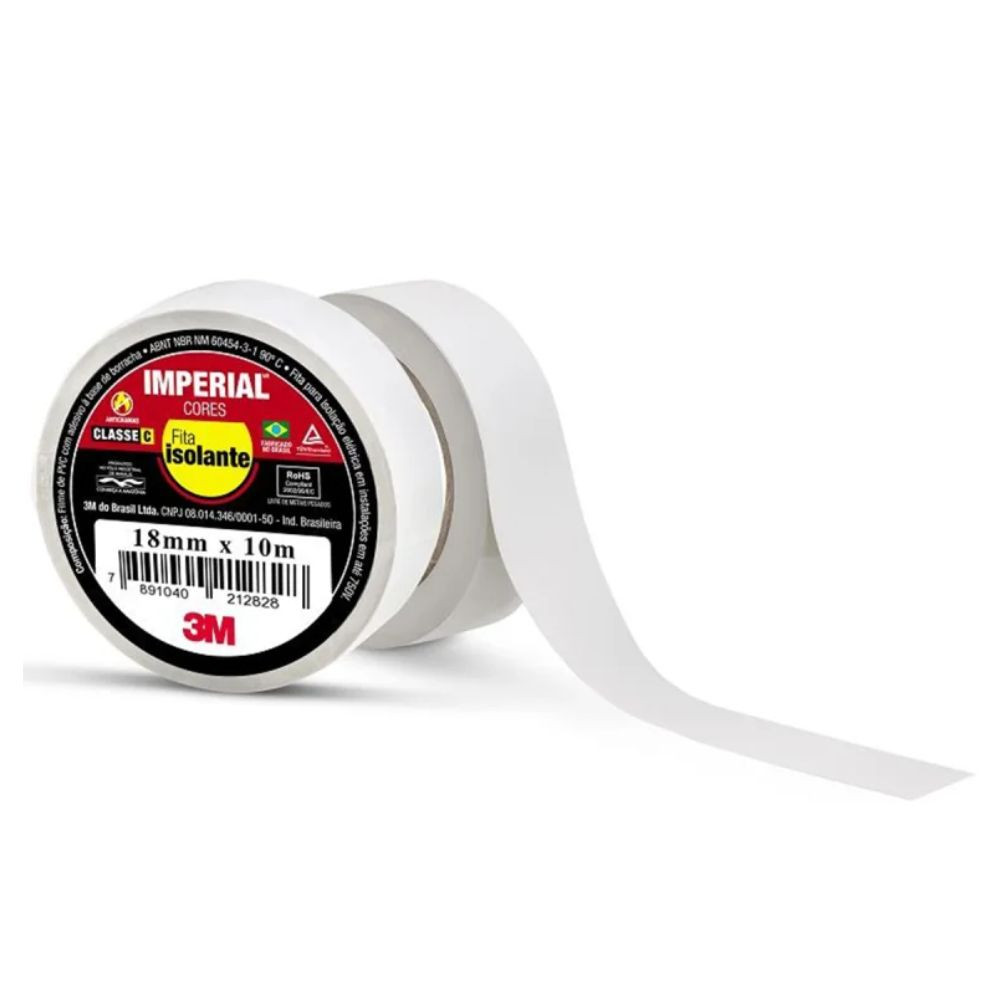 Fita Isolante Imperial Slim 18X10M Branco 3M