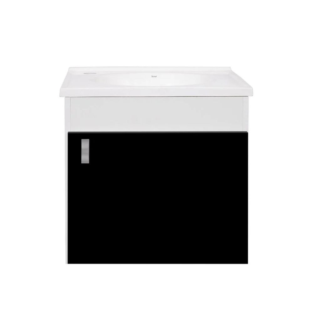 Gabinete para Banheiro MDP Madeirado 37 x 33 x 42 cm Roma Branco / Preto - Sicmol