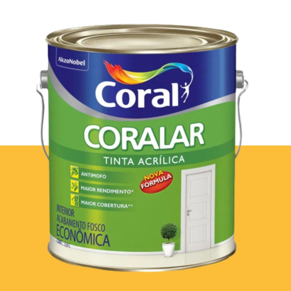 Tinta Coralar Acrílico Amarelo Frevo 3.6L Coral