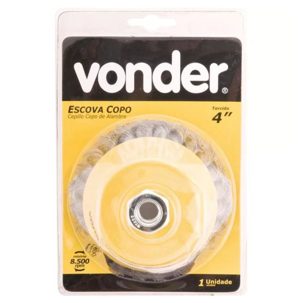 Escova tipo copo 4" torcida Vonder
