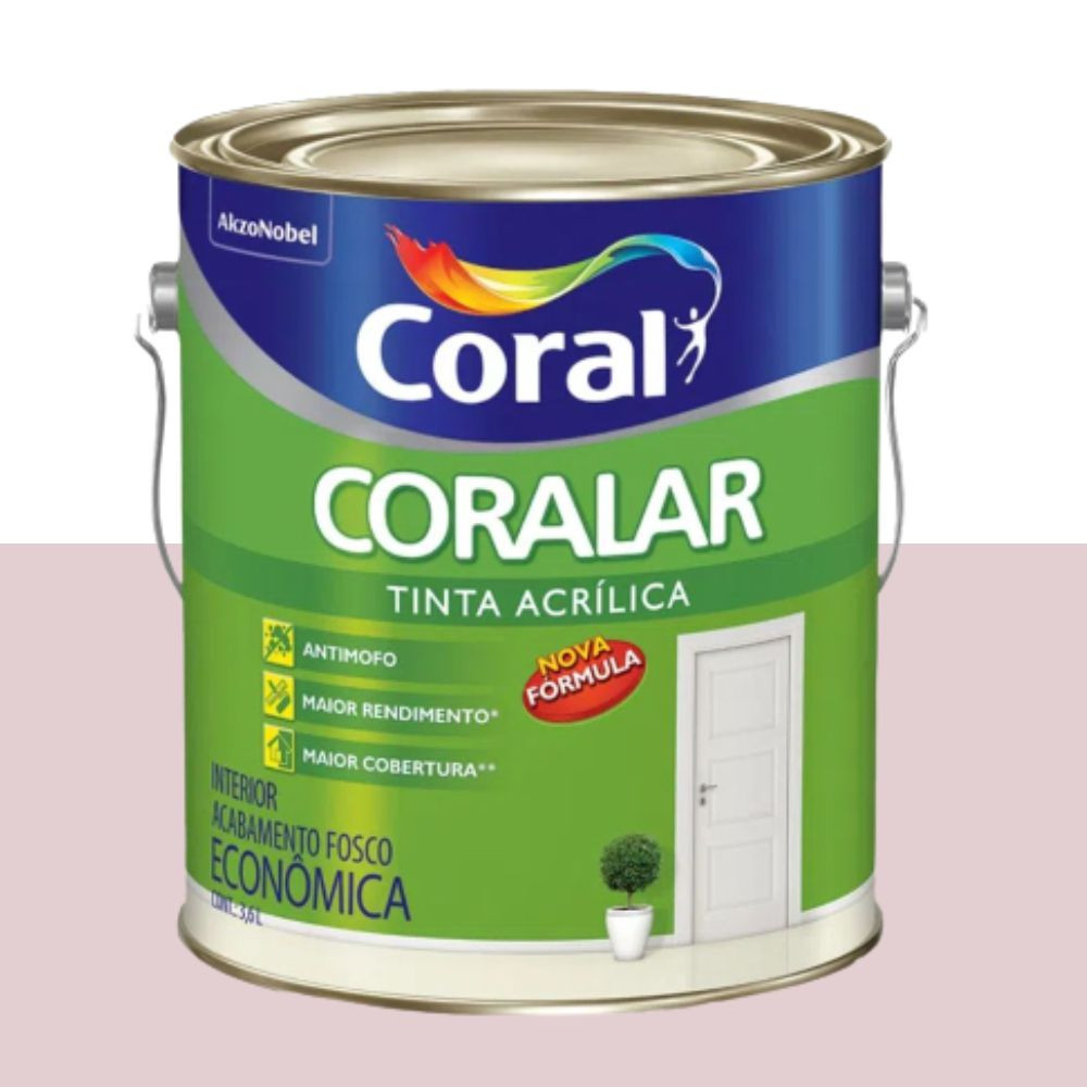 Tinta Coralar Acrílico Rosa Melodia 3.6L Coral