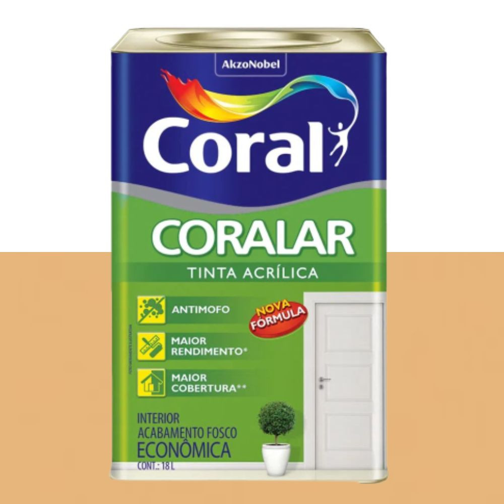 Tinta Coralar Acrílico Cromo Suave 18L Coral