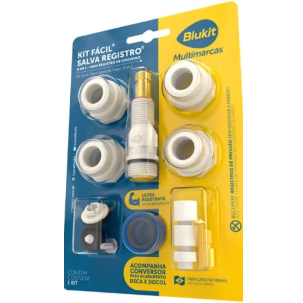 Kit Blukit Salva Registro 9 Em 1