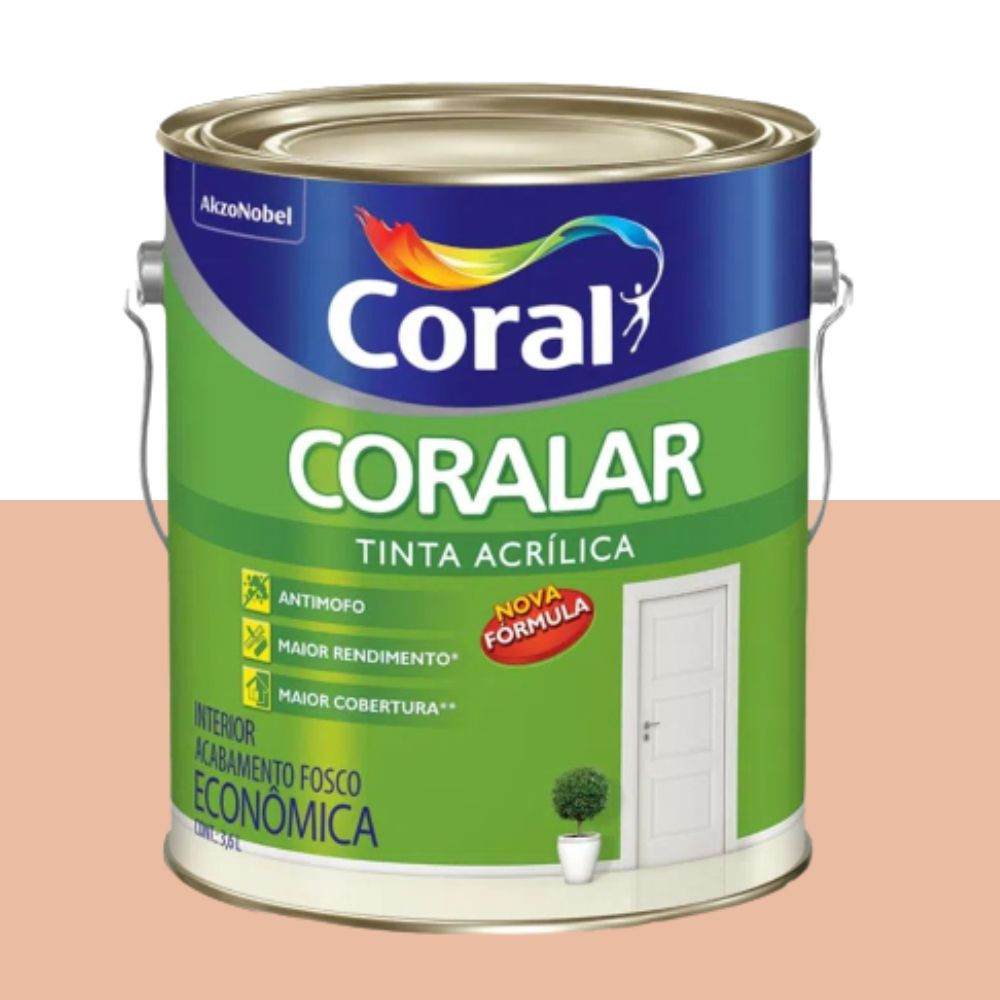 Tinta Coralar Acrílico Pessego 3.6L Coral