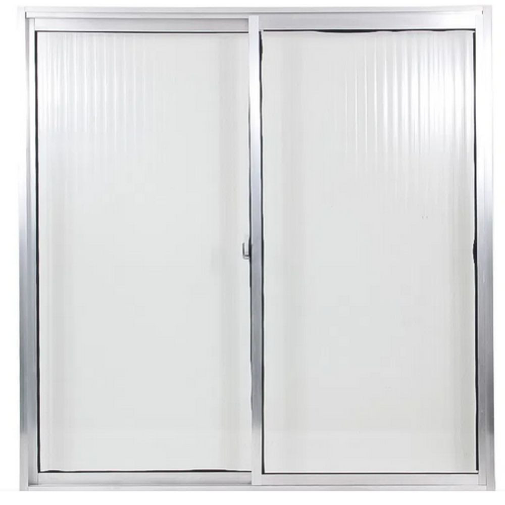 Janela Quality 1X1 Home 2F Folhas Vidro Canelado Branca