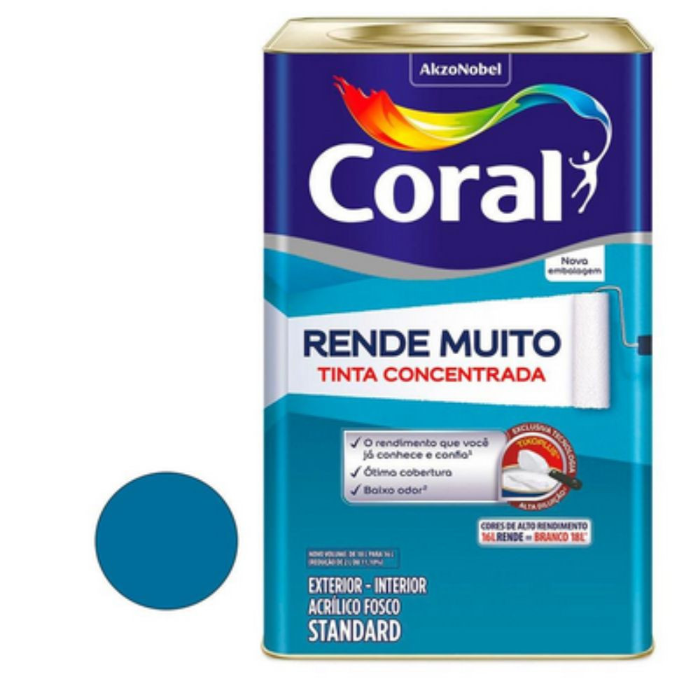 Tinta Coral Rende Muito Az Profundo 16L