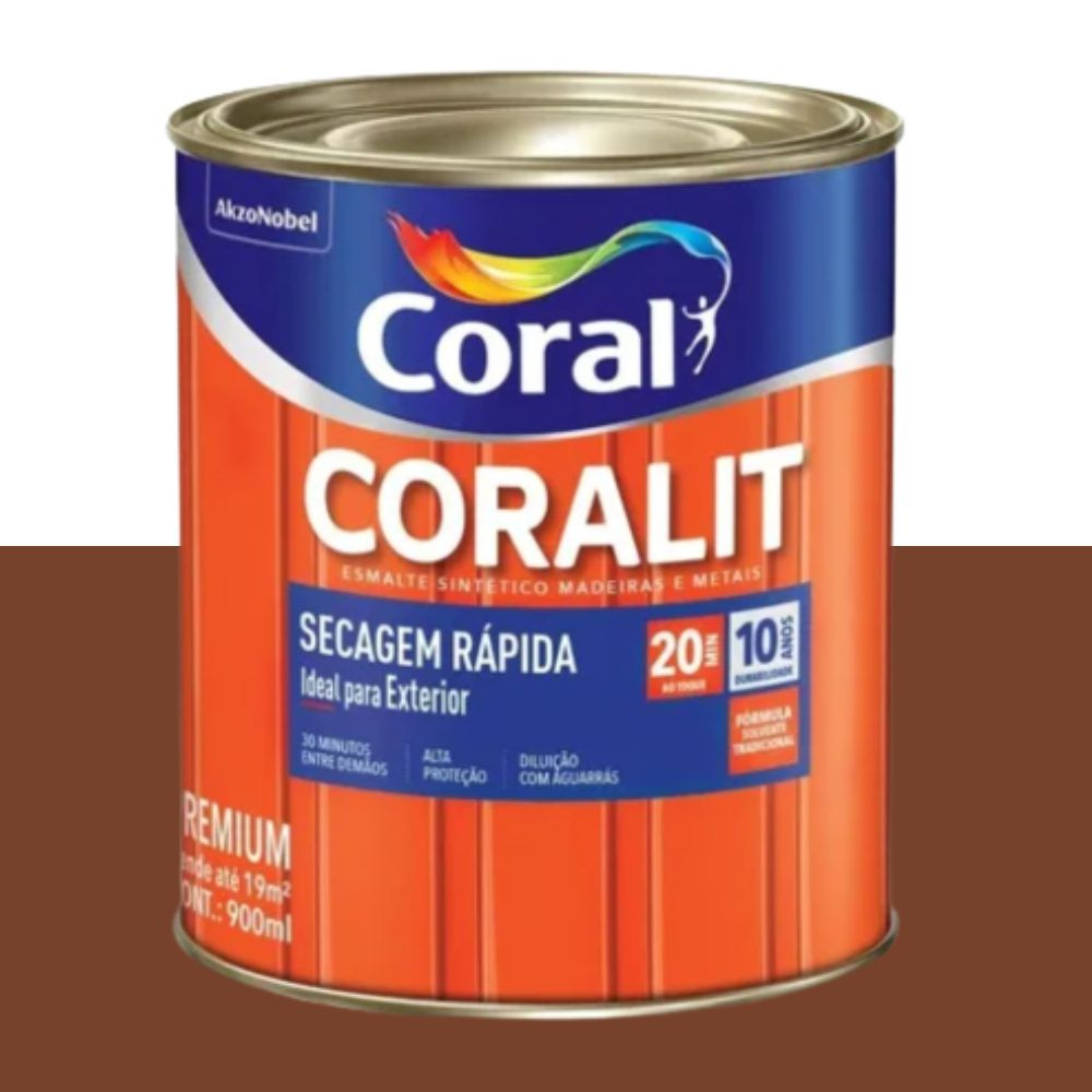 Esmalte Coralit Secagem Rápida Marrom Tabaco 900ml Coral