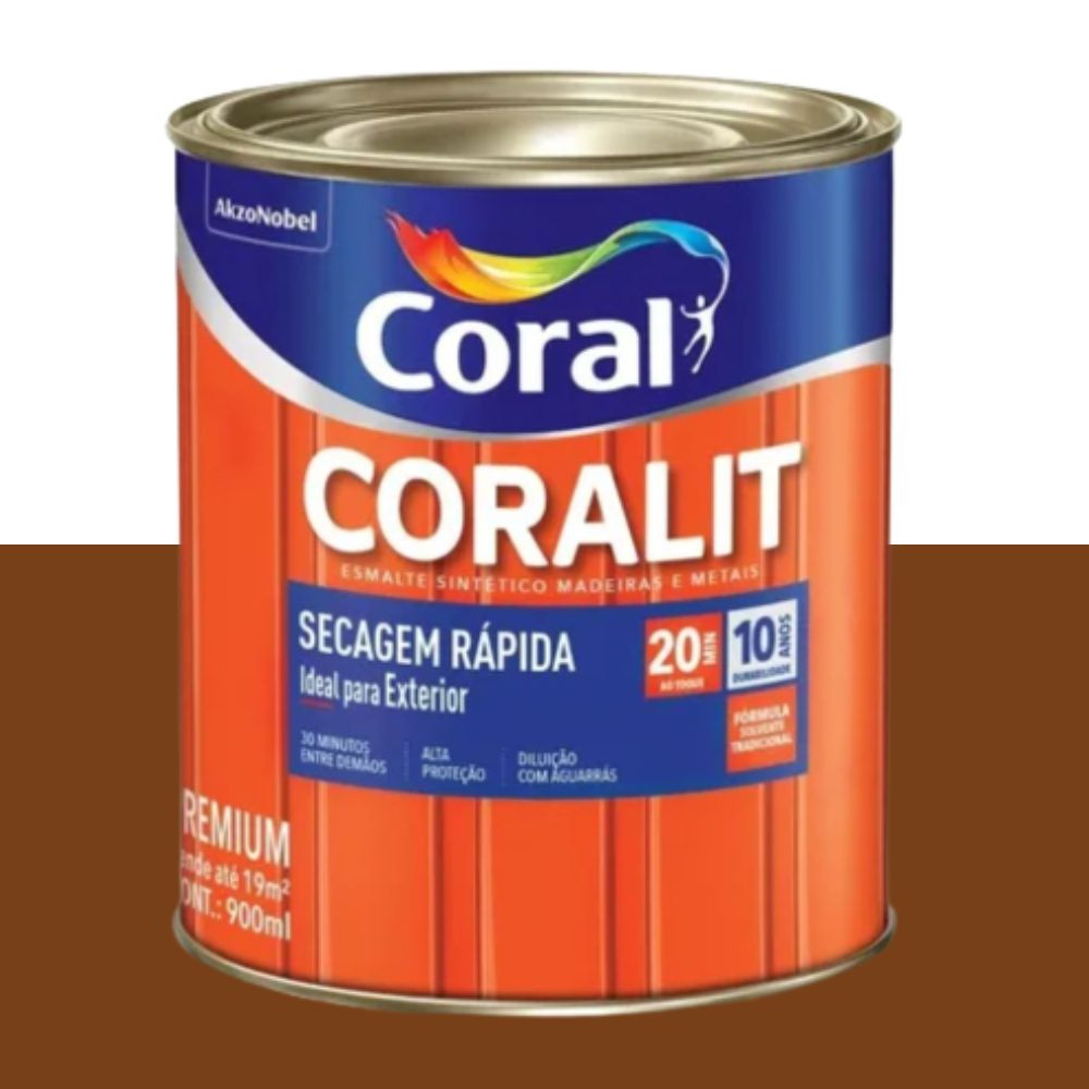 Esmalte Coralit Secagem Rápida Marrom Conhaque 900ml Coral