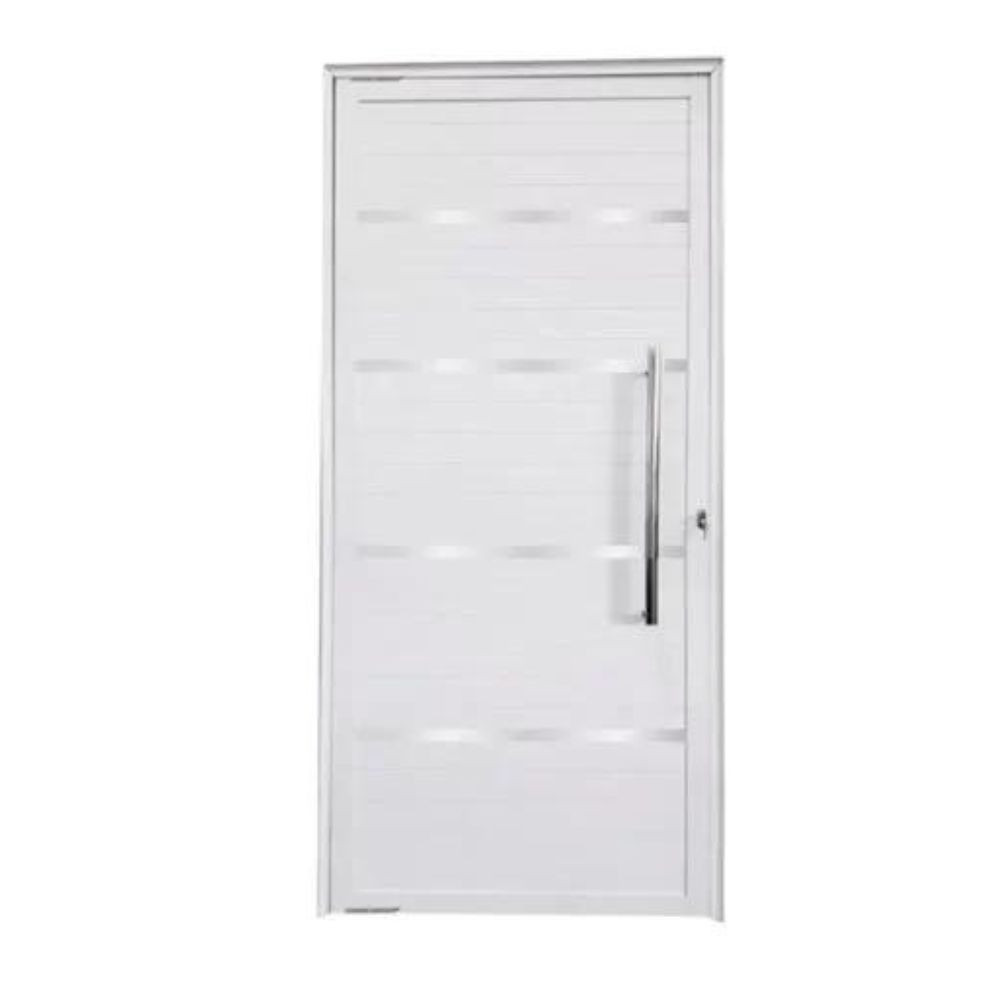 Porta Quality 210X90 Lambri Esquerdo Branca