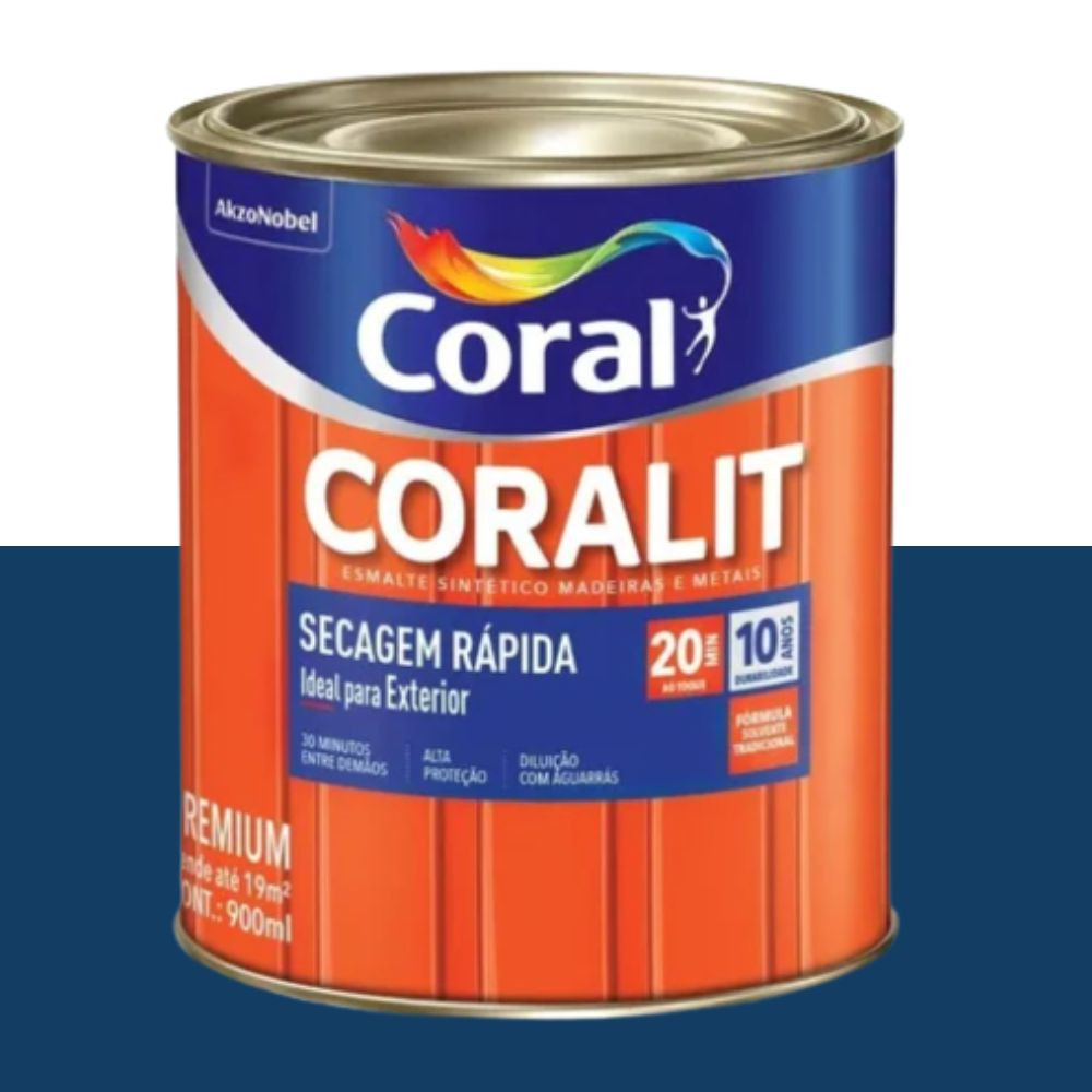 Esmalte Coralit Secagem Rápida Azul Del Rey 900ml Coral