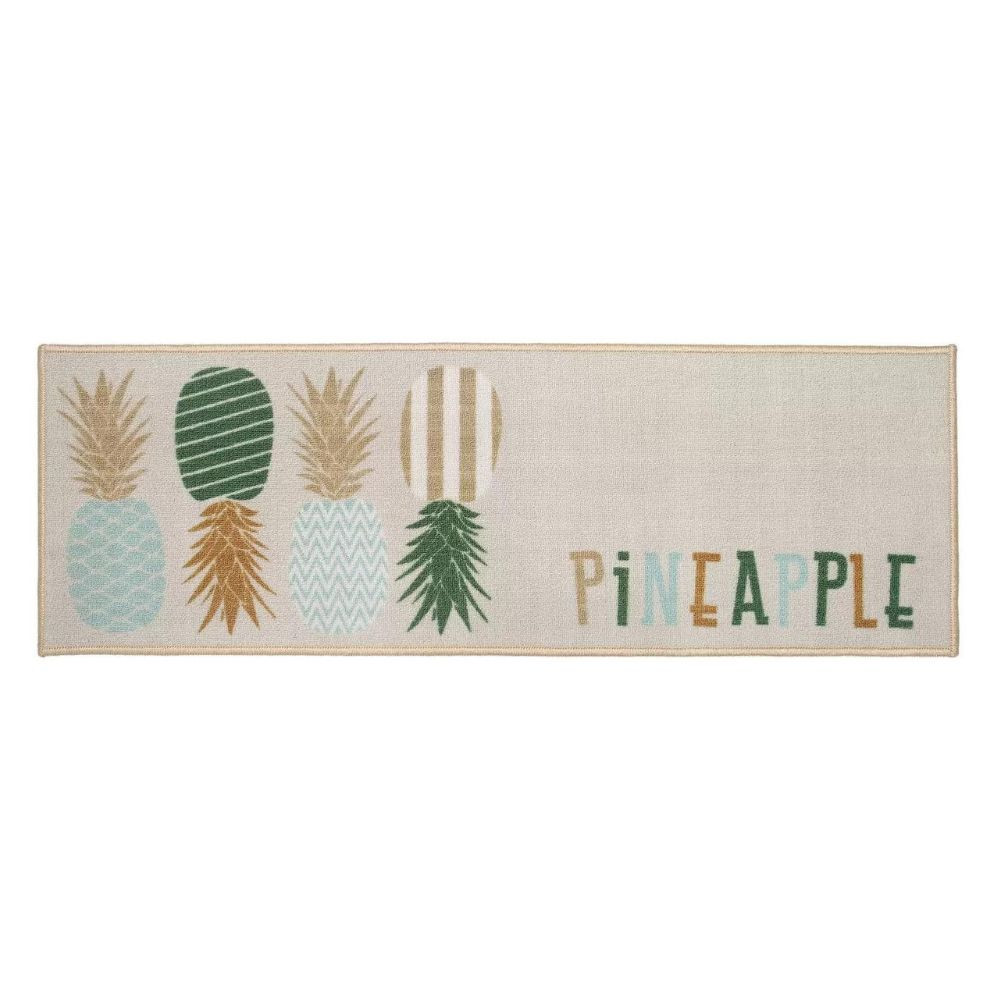 Tapete para Cozinha CleanKasa Abacaxis 40cm x 120cm Kapazi