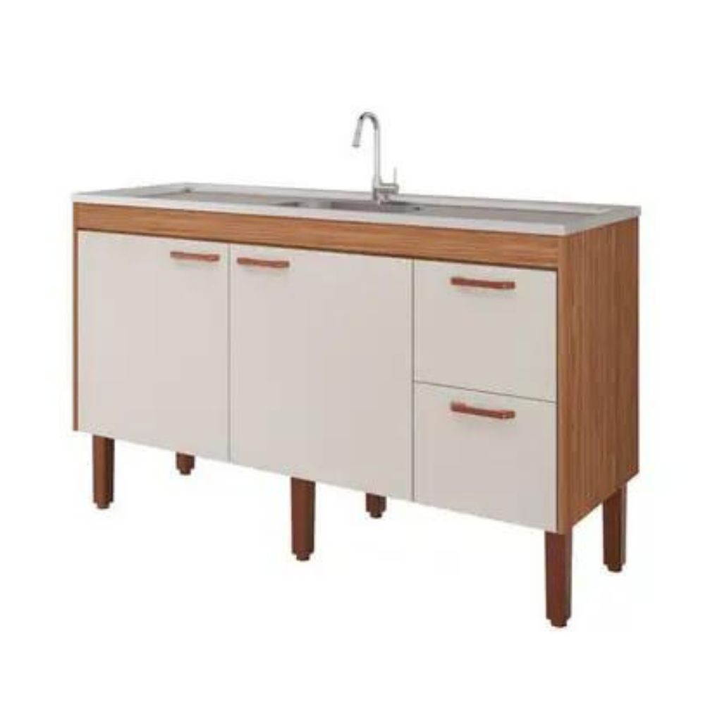 Gabinete MGM Slim Coz 1.44m Freijo/Off Whi