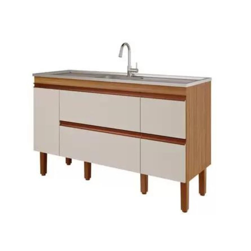 Gabinete MGM Prisma Coz 1.44m Freijo/Off Whi