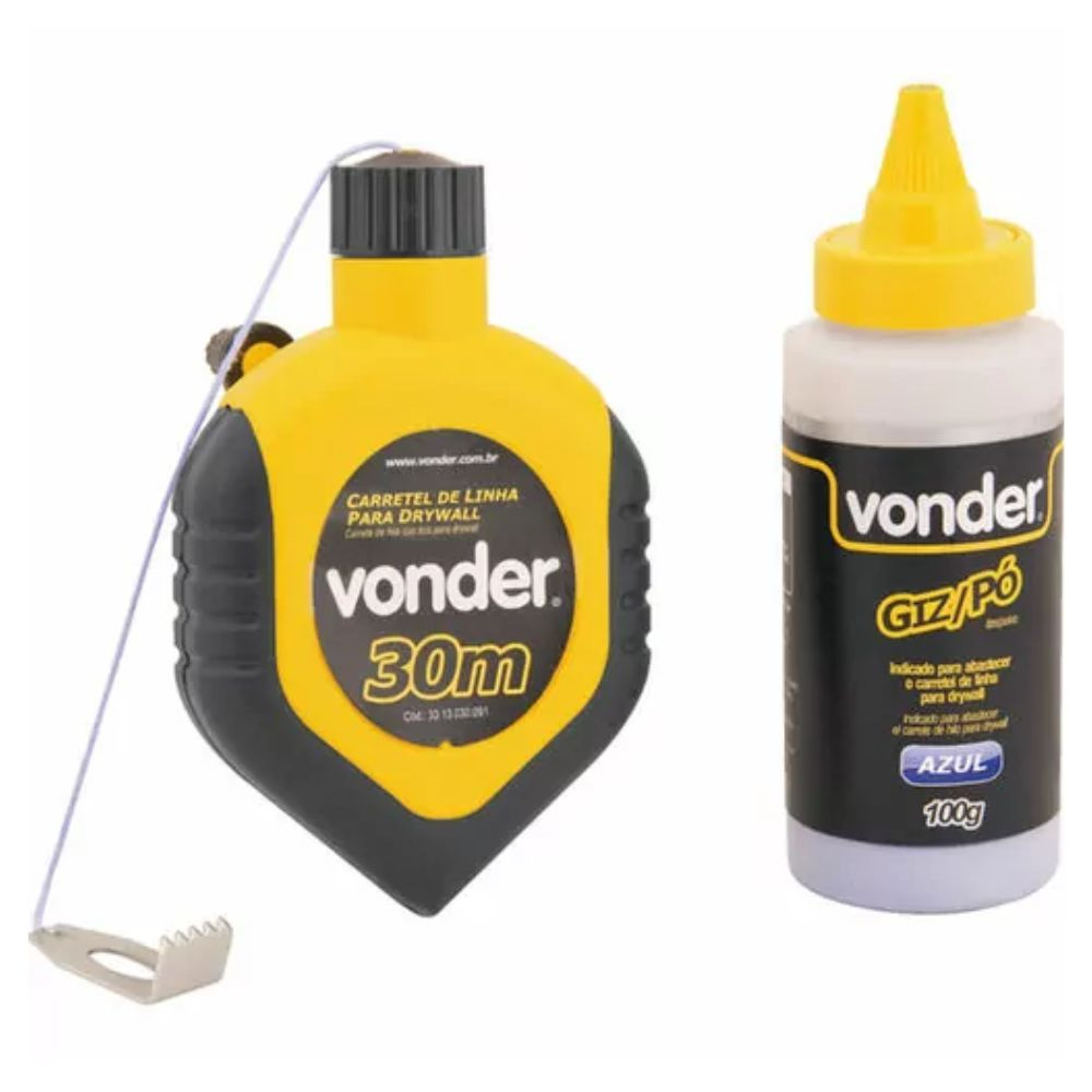 Carretel de Linha com Giz Azul para Drywall 30 metros Vonder