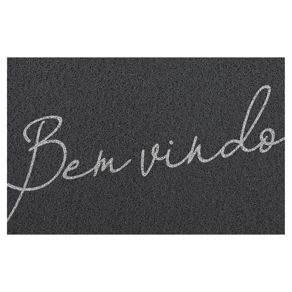 Capacho Vinil Light Bem Vindo Cinza 40cm x 60cm Kapazi