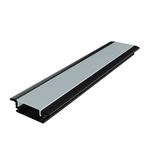 Perfil LLUM Way Embutir Alumínio 24x14x1000mm Preto