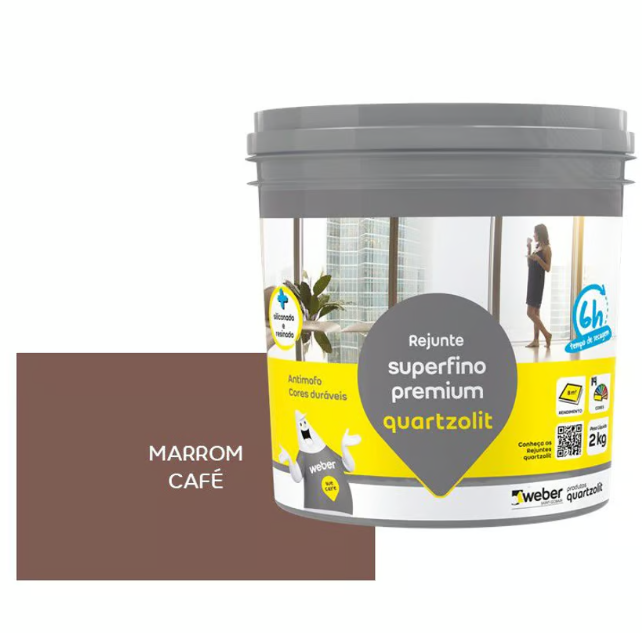 Rejunte Quartzolit Superfino Premium Marrom Café 2kg