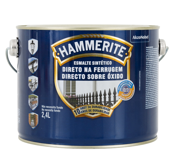 Esmalte Coral Hammerite Prata Brilhante 2.4L