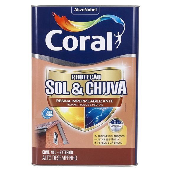 Resina Coral Proteção Sol e Chuva Impermeabilizante Cinza 18L
