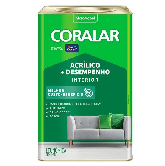 Tinta Coral Coralar Acrílica Mais Desempenho Pedra Preciosa 18L