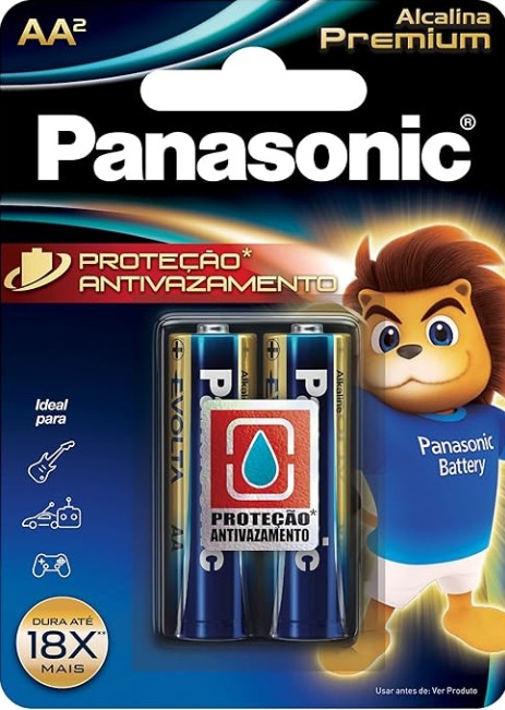 Pilha Parasonic Alcalina Premium AA2 com 2