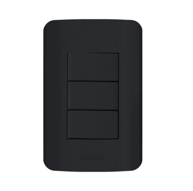 Interruptor Romazi Canoa 3 Simples 10A Preto