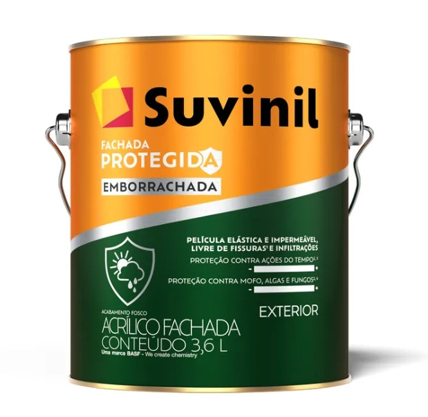 Tinta Suvinil Fachada Protegida Emborrachada Branco 3.6L