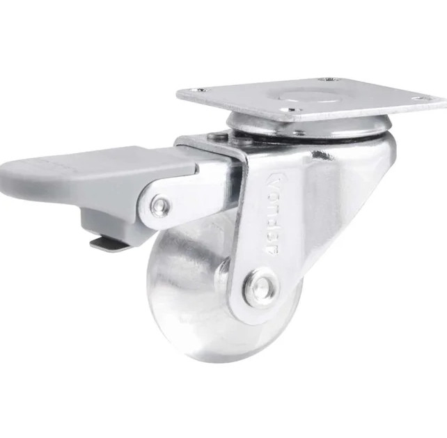 Rodízio Vonder Giratório com Freio 1.3/8" Poliuretano Transparente