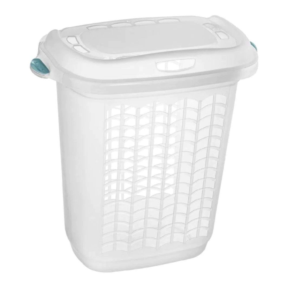Cesto de Roupa Retangular 46l Transparente Plasvale