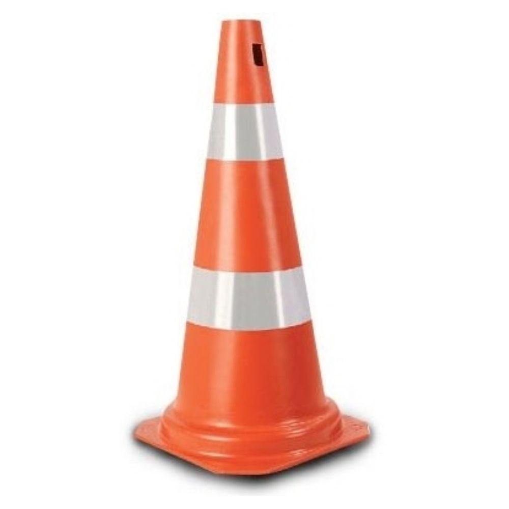 Cone Sinal 50CM 3400 Laranja/Branco Leadan 