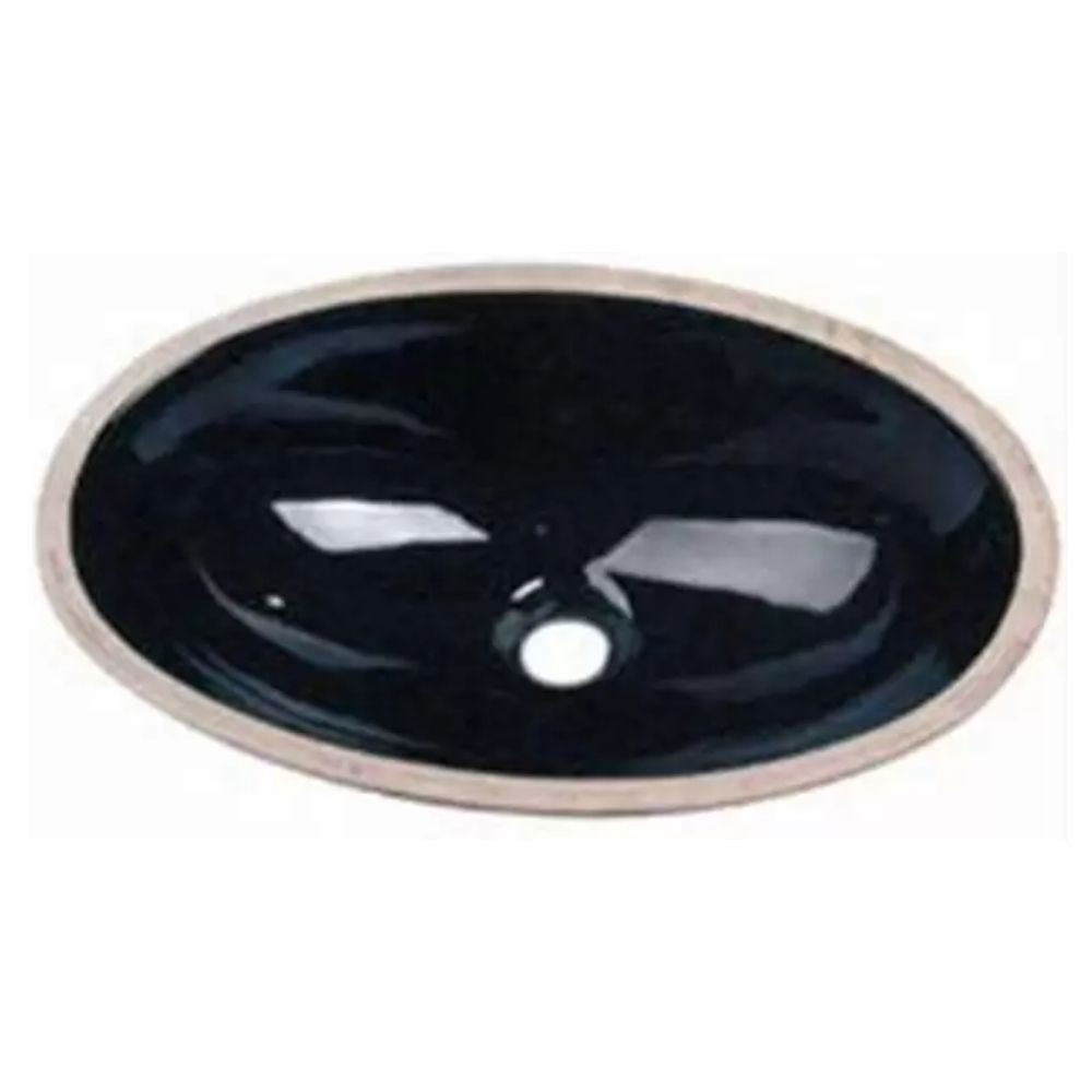 Cuba de Embutir Oval Preta 49x32.5cm Celite