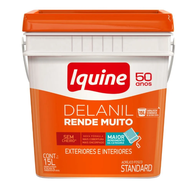 Tinta Iquine Delanil Acrílico Fosco Caju Retangular 15L