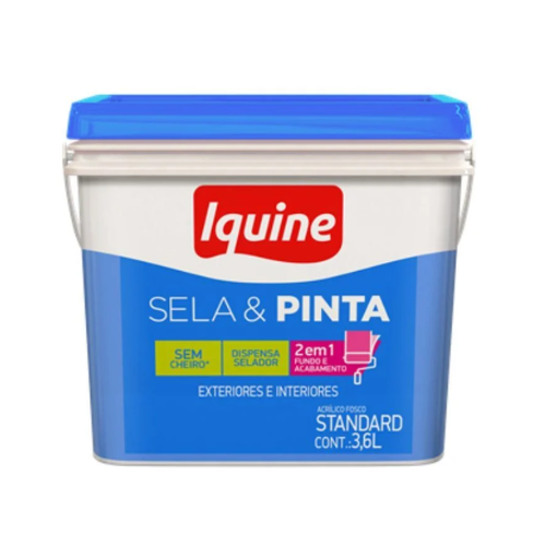 Tinta iquine sela e pinta fosco branco gelo retangular 3.6L