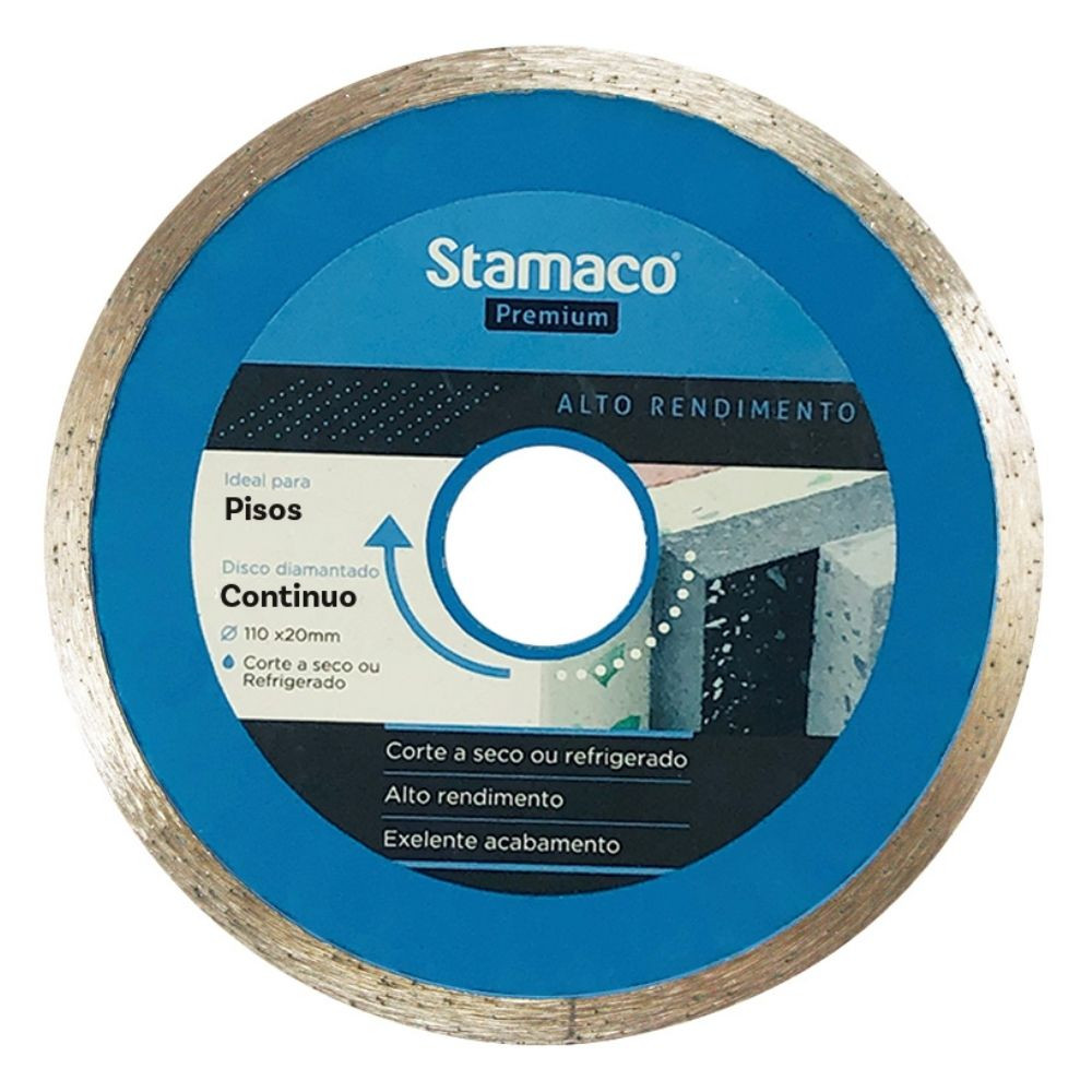 Disco Diamantado Premium Contínuo 4.3/8" 110mm Stamaco