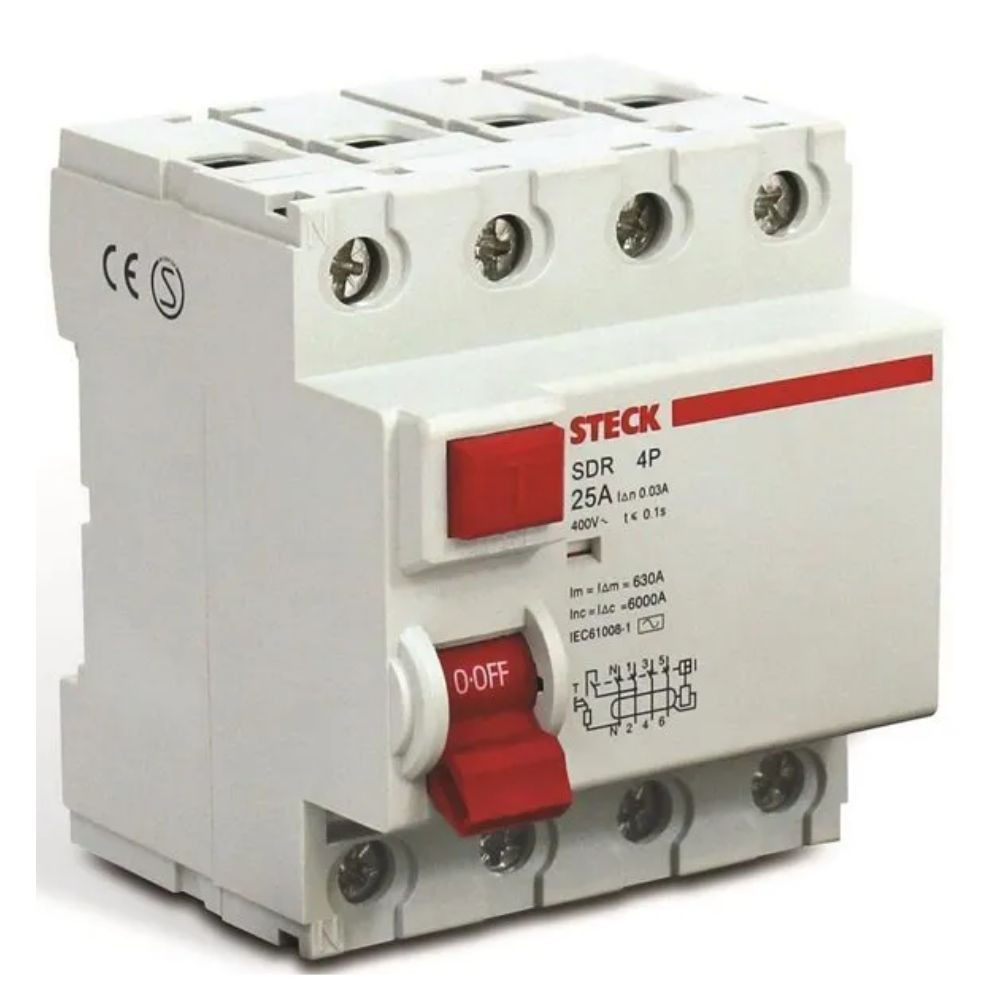 Disjuntor Diferencial 4 polos 63A SDR46330 Steck