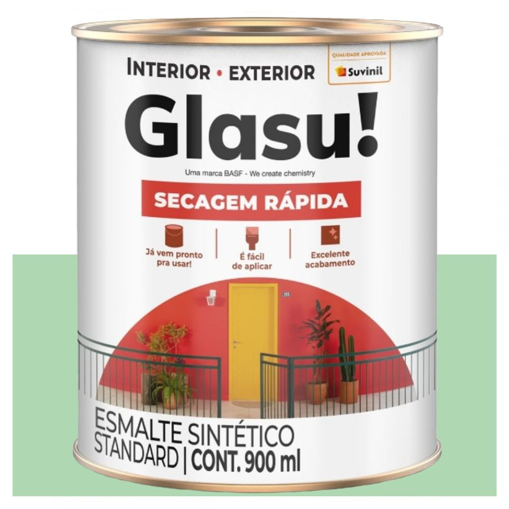 Esmalte Secagem Rápida Brilhante Verde Primavera 900ml Suvinil Glasu